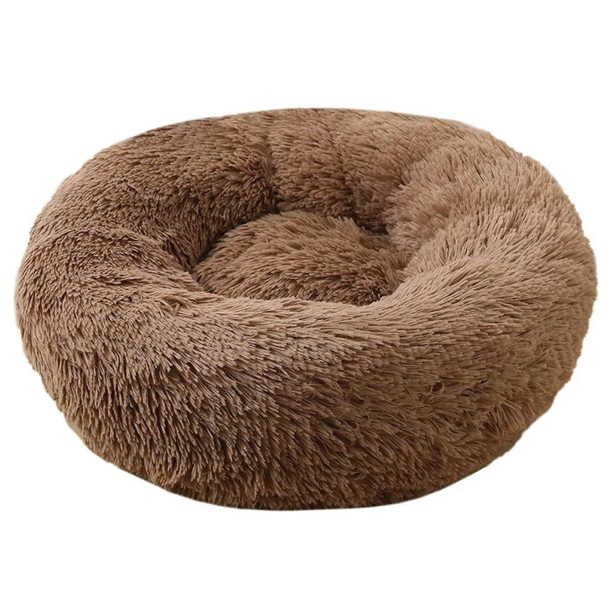 Fluffy Donut Cat Bed – Plush & Cozy Pet Cushion_CWMM5279