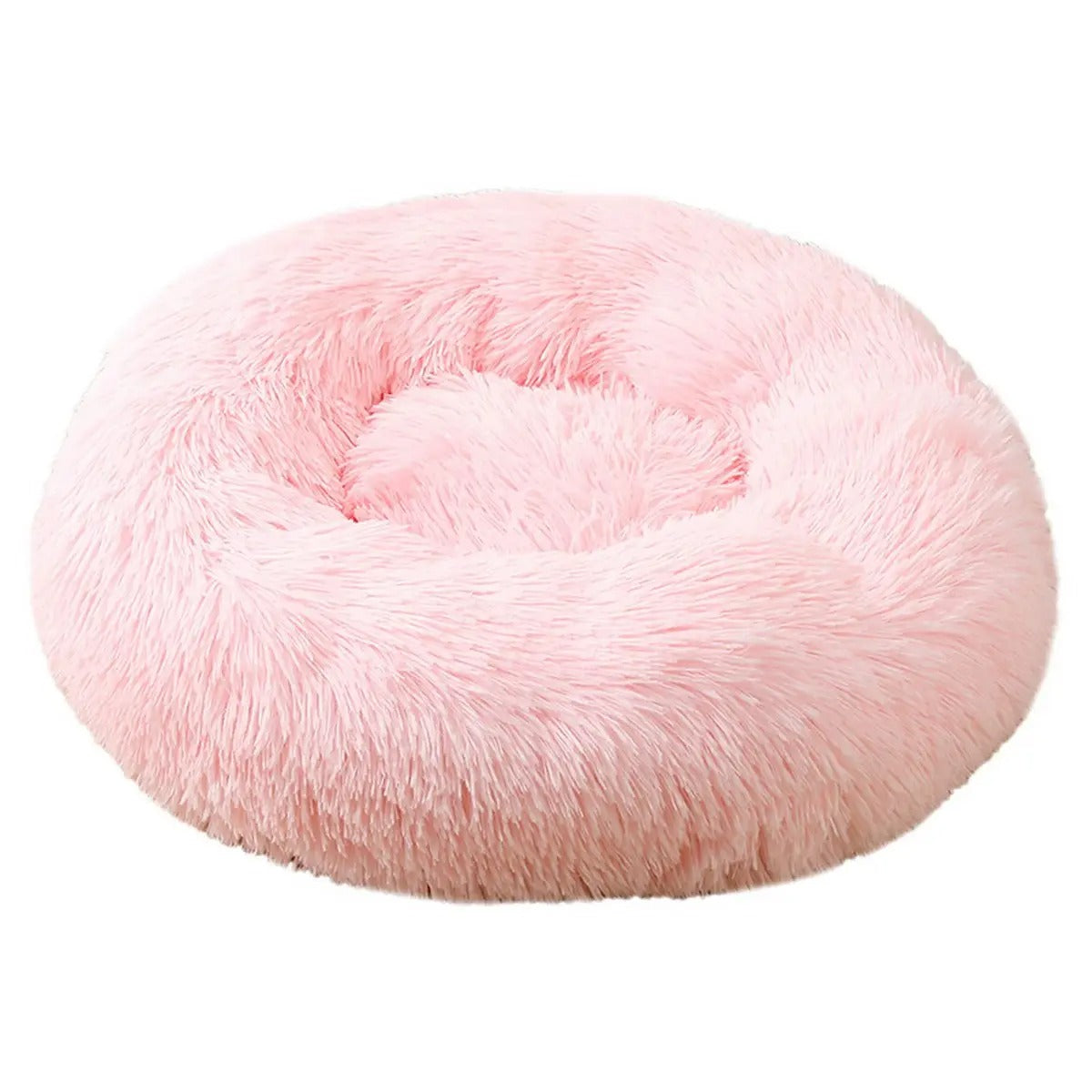 Fluffy Donut Cat Bed – Plush & Cozy Pet Cushion_CWMM5279