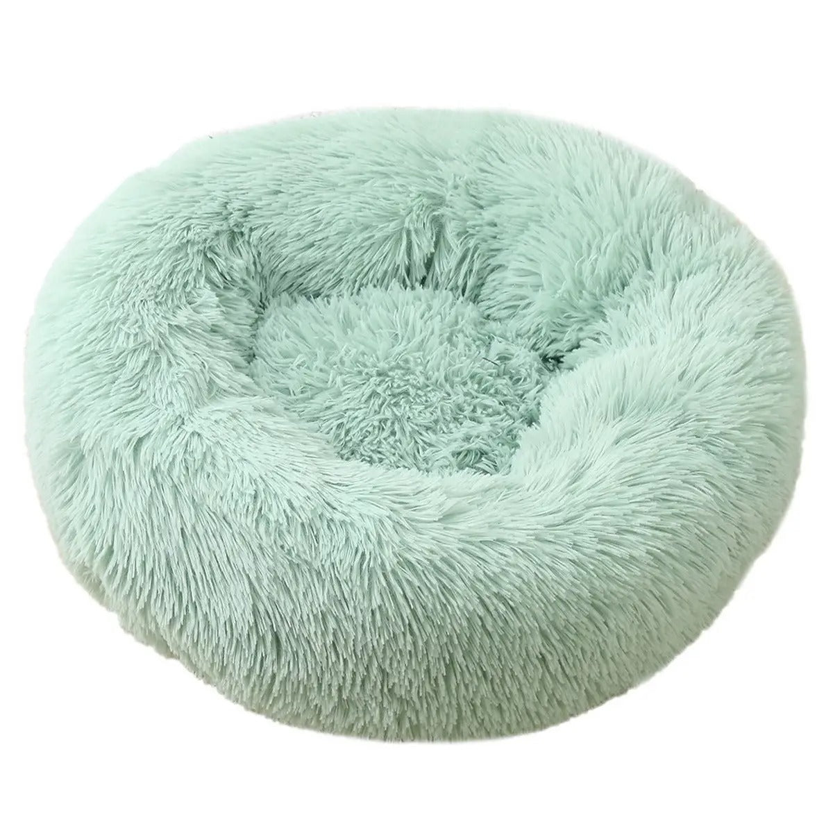 Fluffy Donut Cat Bed – Plush & Cozy Pet Cushion_CWMM5279