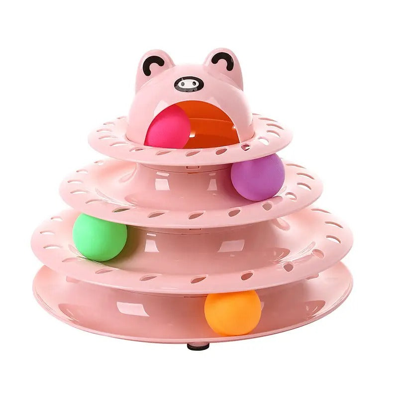 Frog Head 4-Layer Interactive Cat Toy Turntable_CWMM5185