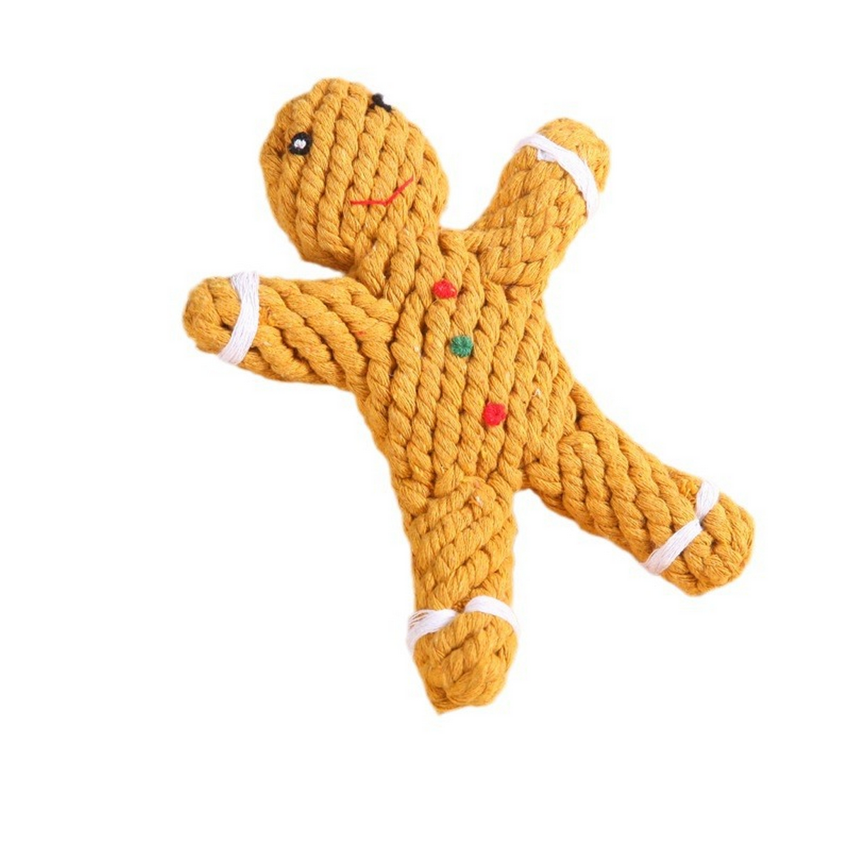 Gingerbread Man Rope Dog Toy – Dental Chew_CWMM8037