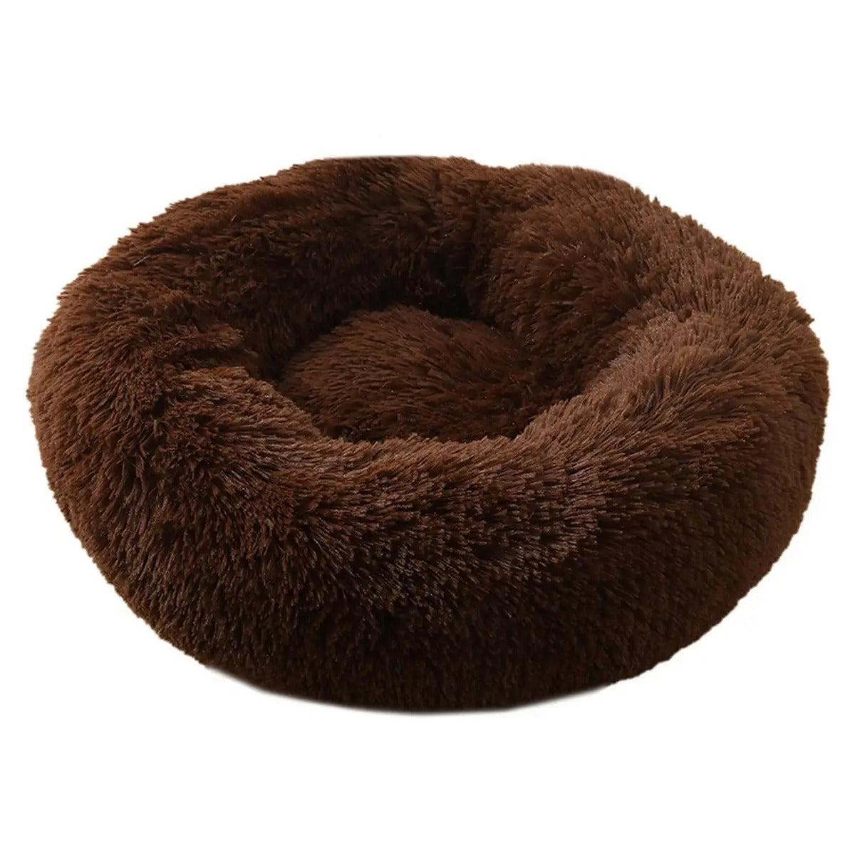 Fluffy Donut Cat Bed – Plush & Cozy Pet Cushion_CWMM5279
