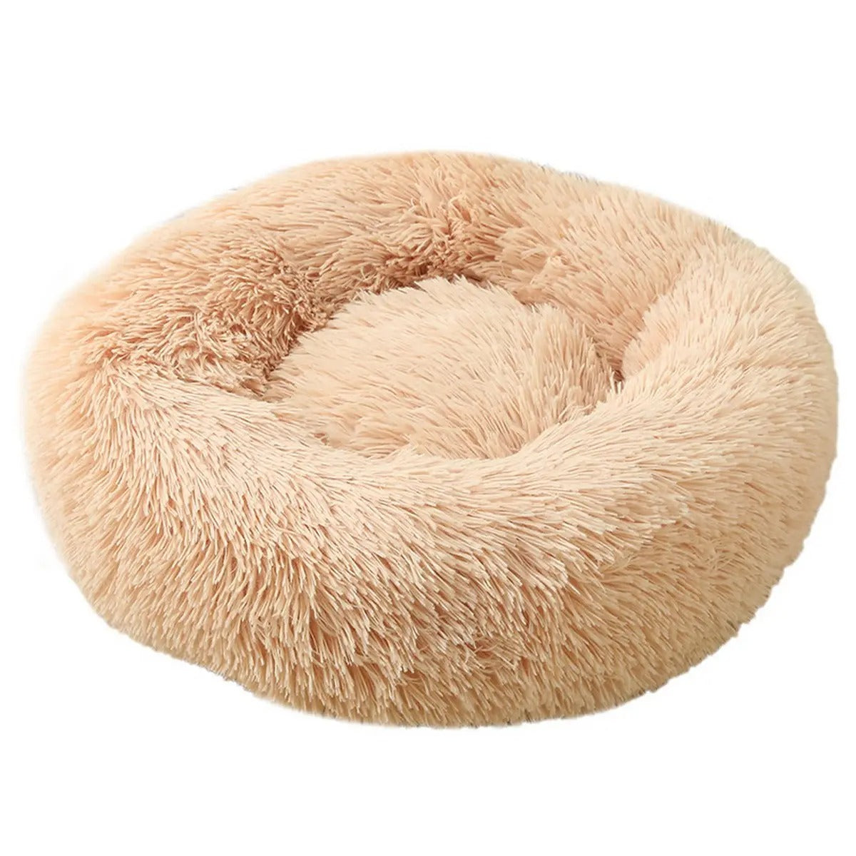 Fluffy Donut Cat Bed – Plush & Cozy Pet Cushion_CWMM5279