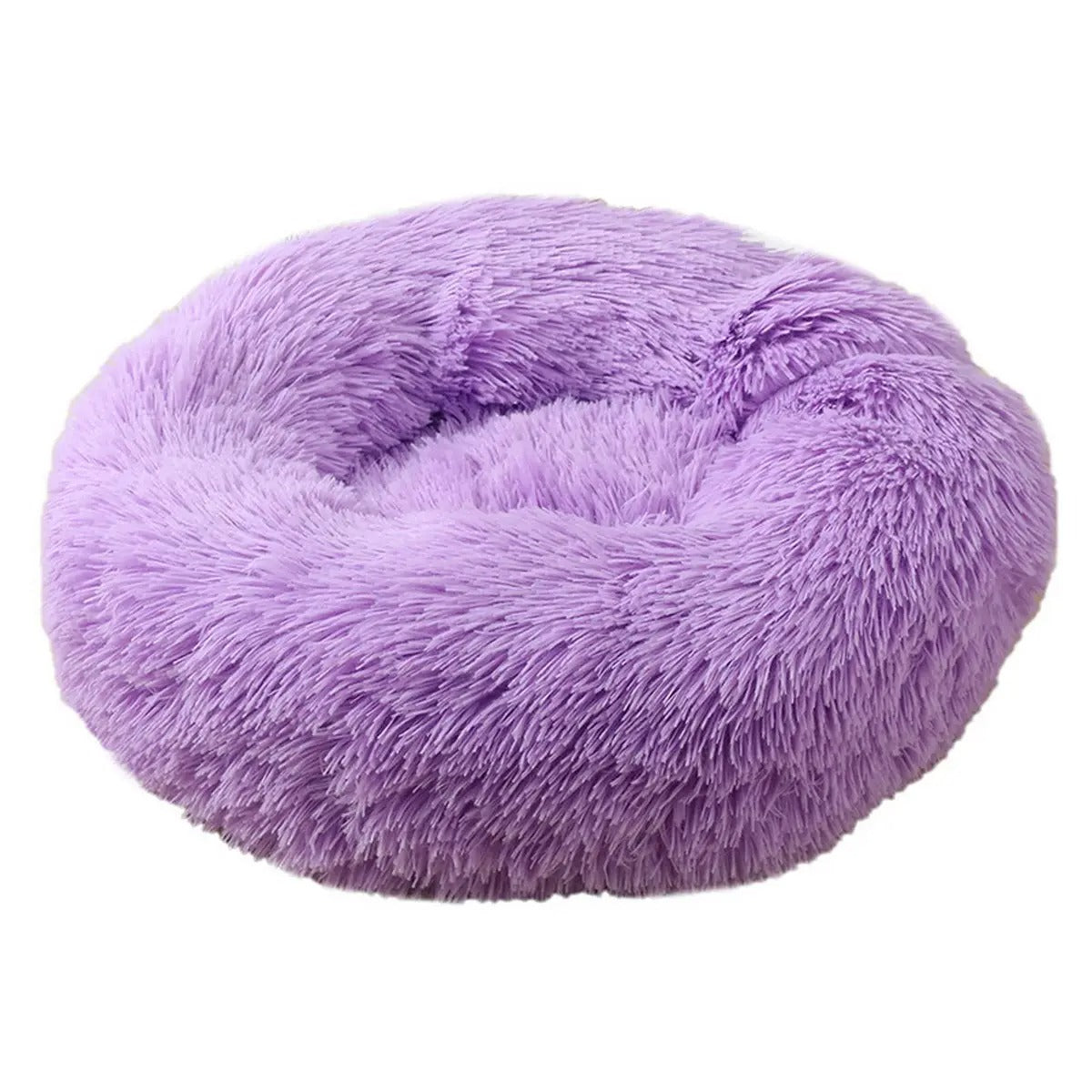 Fluffy Donut Cat Bed – Plush & Cozy Pet Cushion_CWMM5279