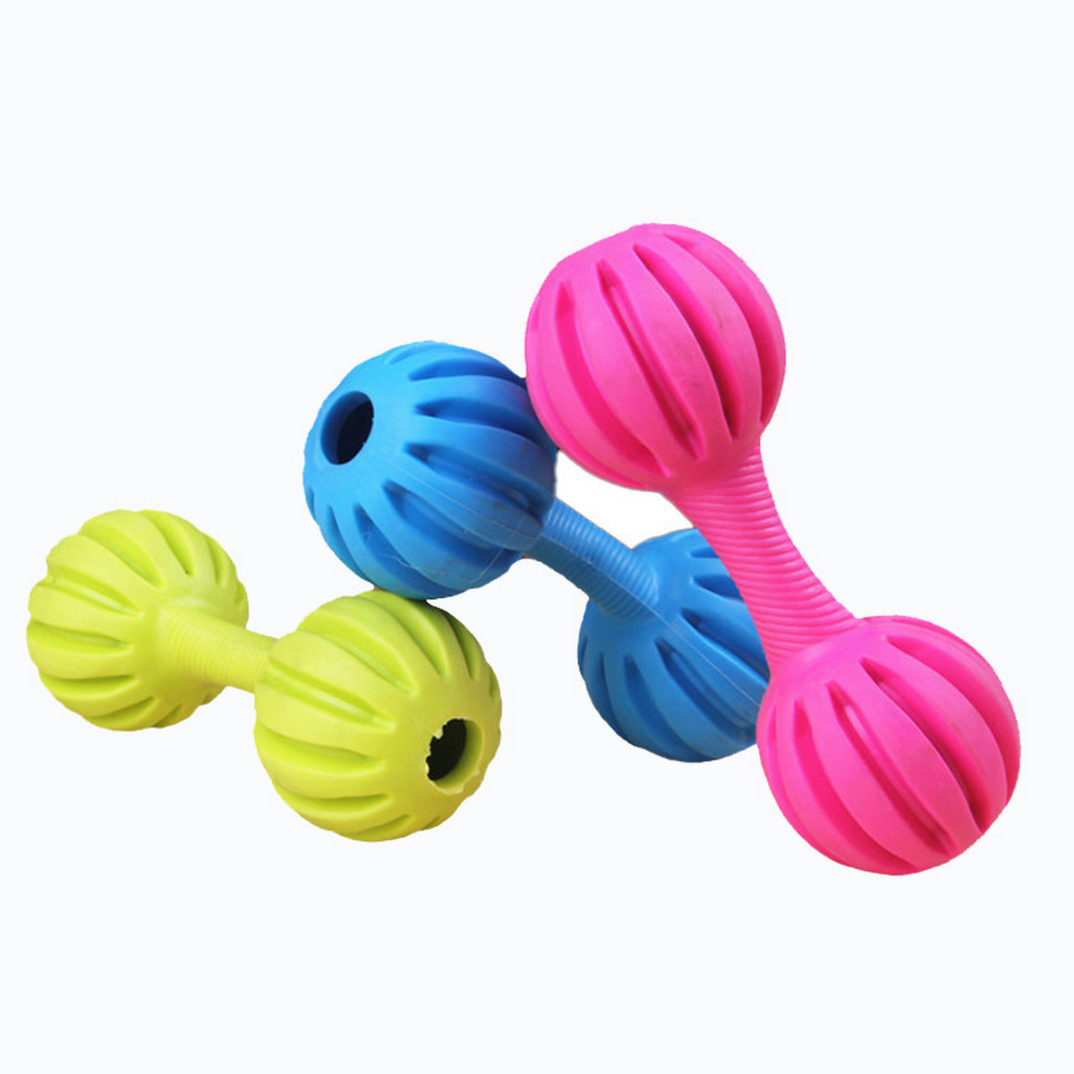 Line Shaped TPR Dog Toy Barbell for Teeth Care_CWMM7242