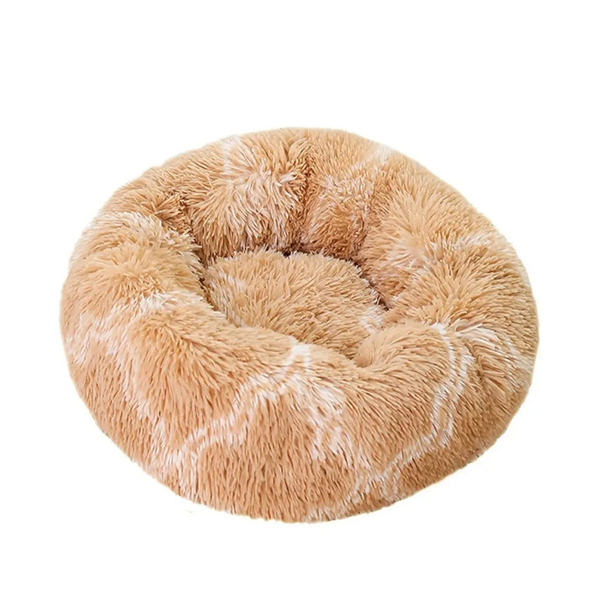 Fluffy Donut Cat Bed – Plush & Cozy Pet Cushion_CWMM5279