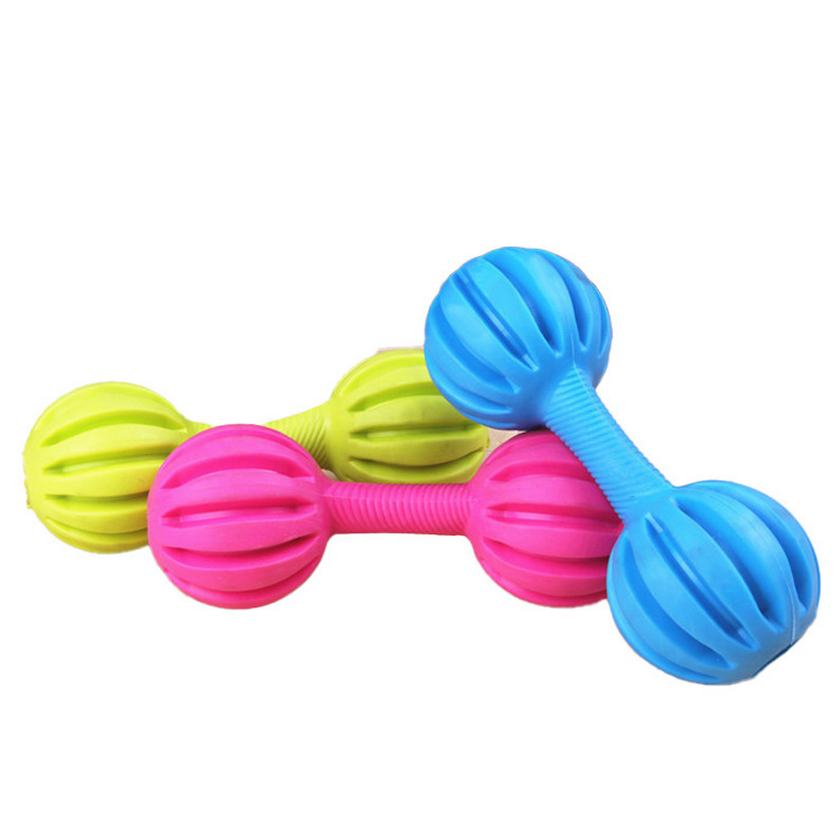 Line Shaped TPR Dog Toy Barbell for Teeth Care_CWMM7242
