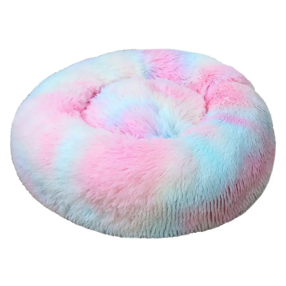 Fluffy Donut Cat Bed – Plush & Cozy Pet Cushion_CWMM5279