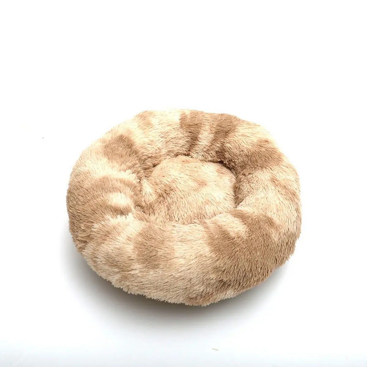 Fluffy Donut Cat Bed – Plush & Cozy Pet Cushion_CWMM5279