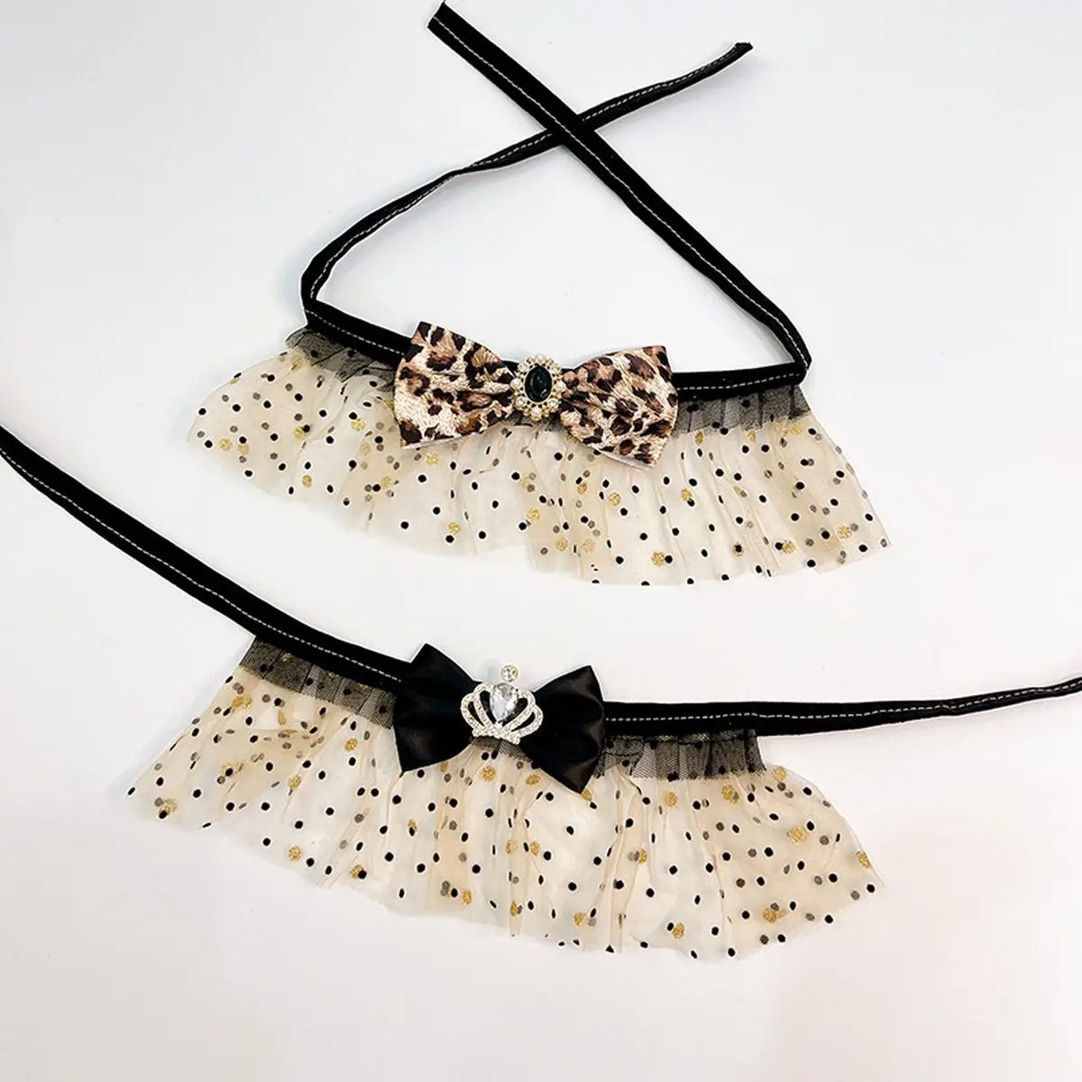 Lace Leopard Pet Collar – Princess Bow, Dog & Cat_CWMM8140