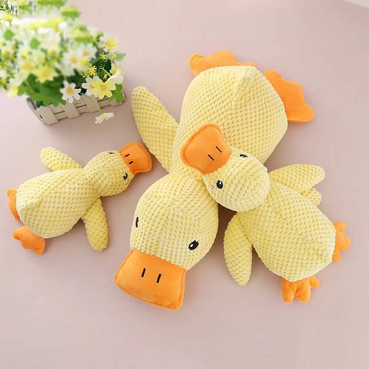 Hot Plush Squeaky Quack Duck Dog Toy_CWMM5393