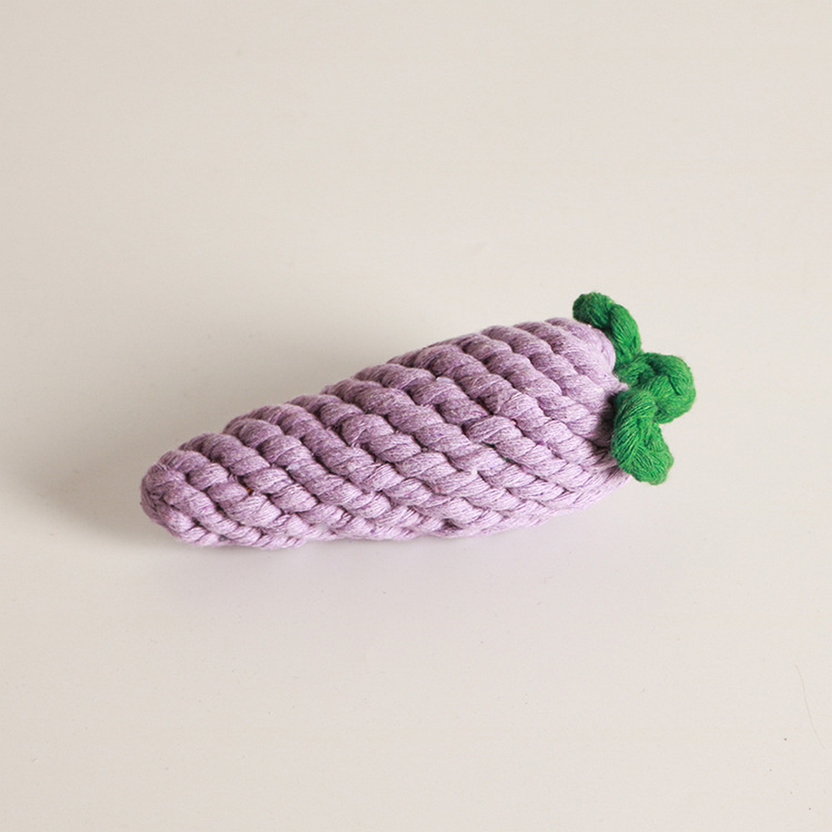 Eggplant Rope Toy – Handmade Cotton Dog Chew_CWMM8072