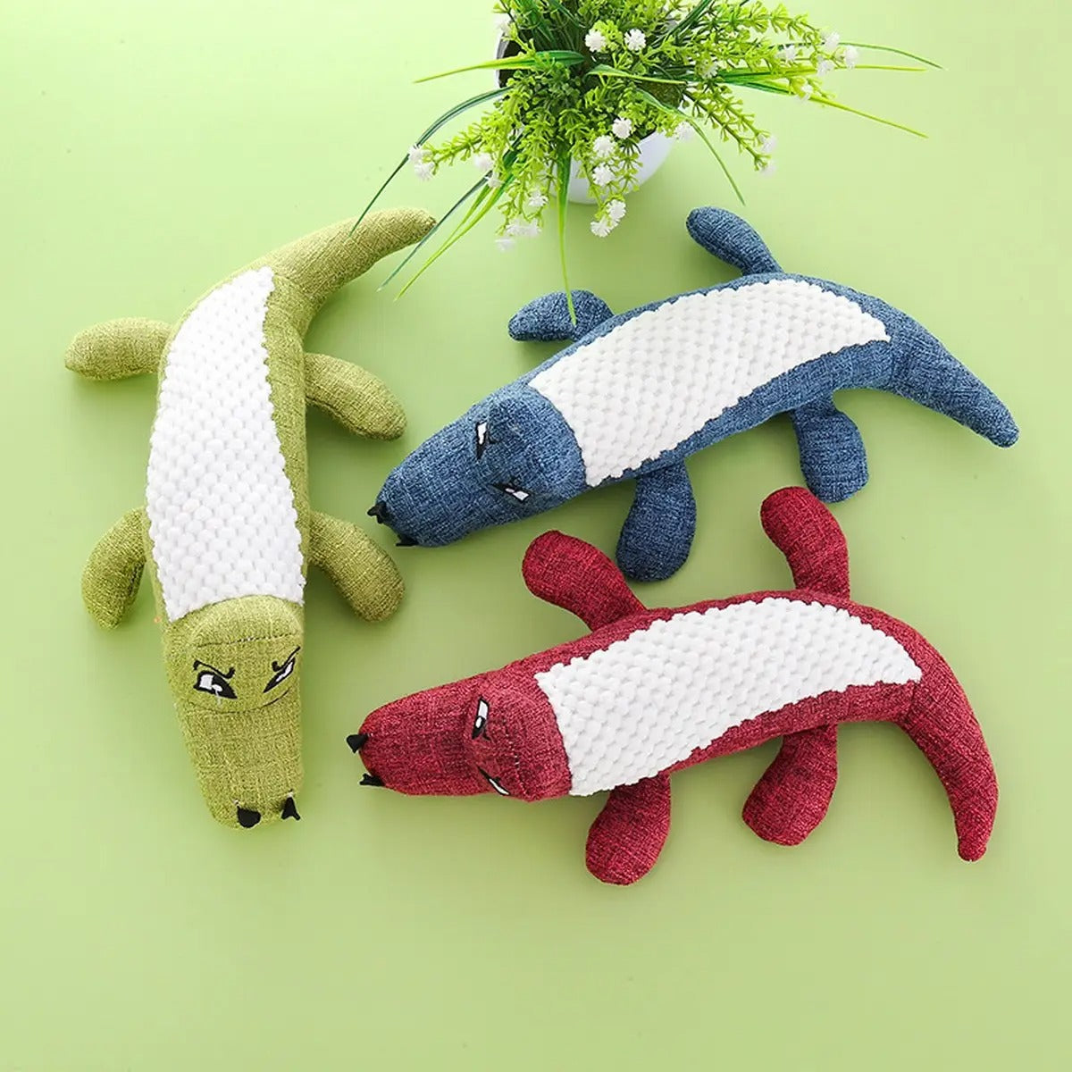 Linen Croc Chew Toy, Durable Fun for Dogs_CWMM5465