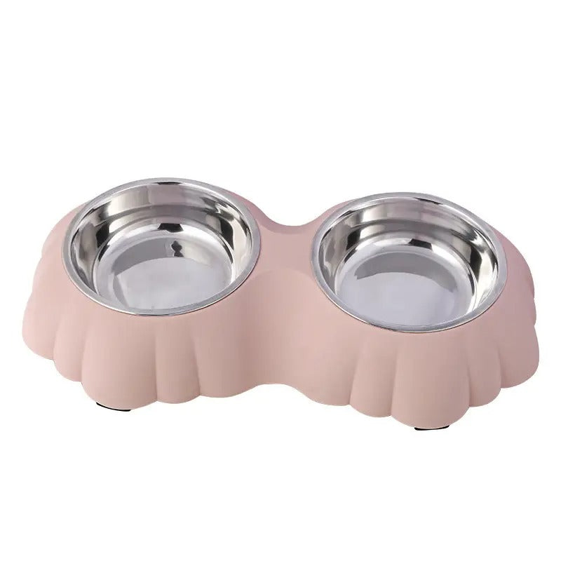Flower-Shaped Double Pet Bowl, Dog/Cat Bowl_CWMM5234