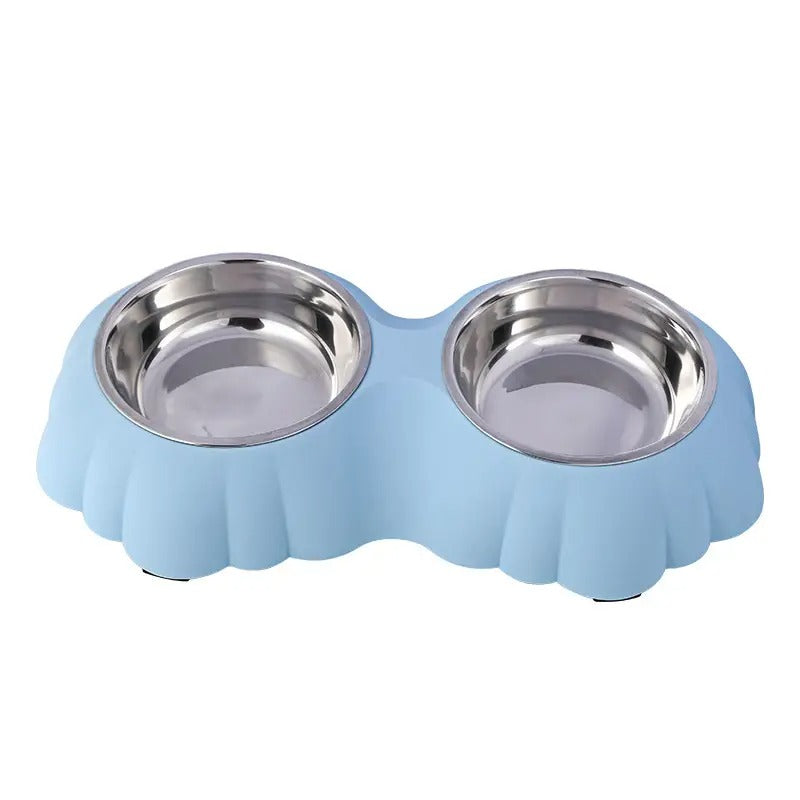 Flower-Shaped Double Pet Bowl, Dog/Cat Bowl_CWMM5234