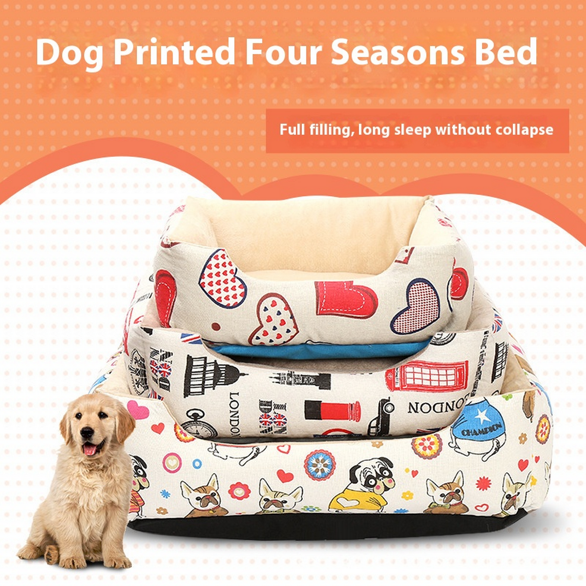 Four-Season Dog Bed – Corduroy & Removable Cover_CWMM7944