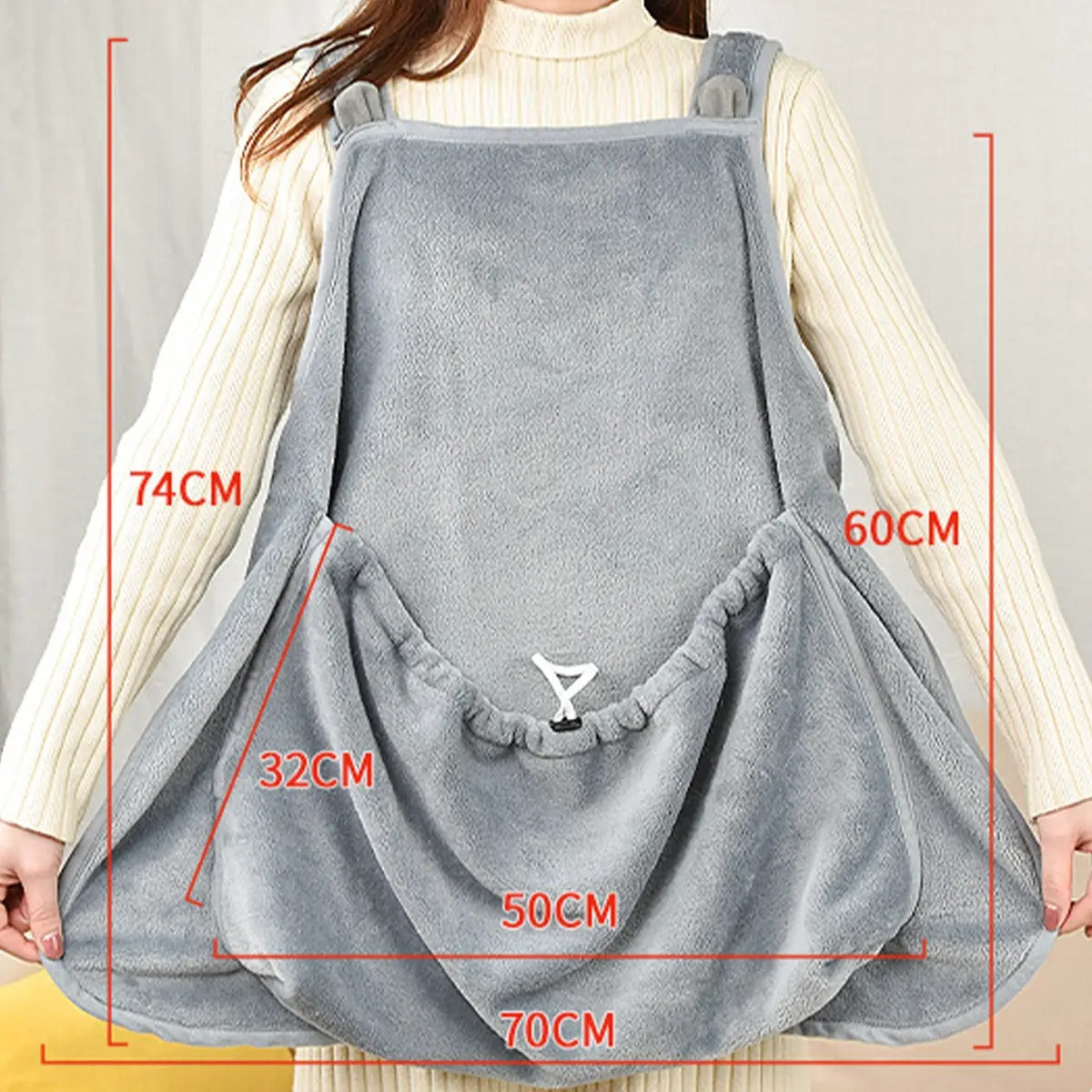 Pet Carrier Apron with Cat Pocket and Claw Guard_CWMM6290