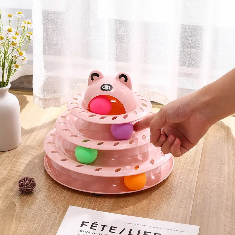 Frog Head 4-Layer Interactive Cat Toy Turntable_CWMM5185