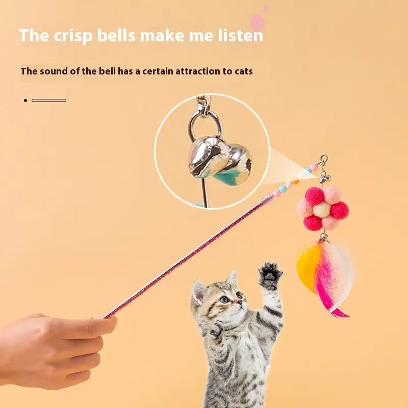 Interactive Cat Wand with Feather & Bell Toy_CWMM5243