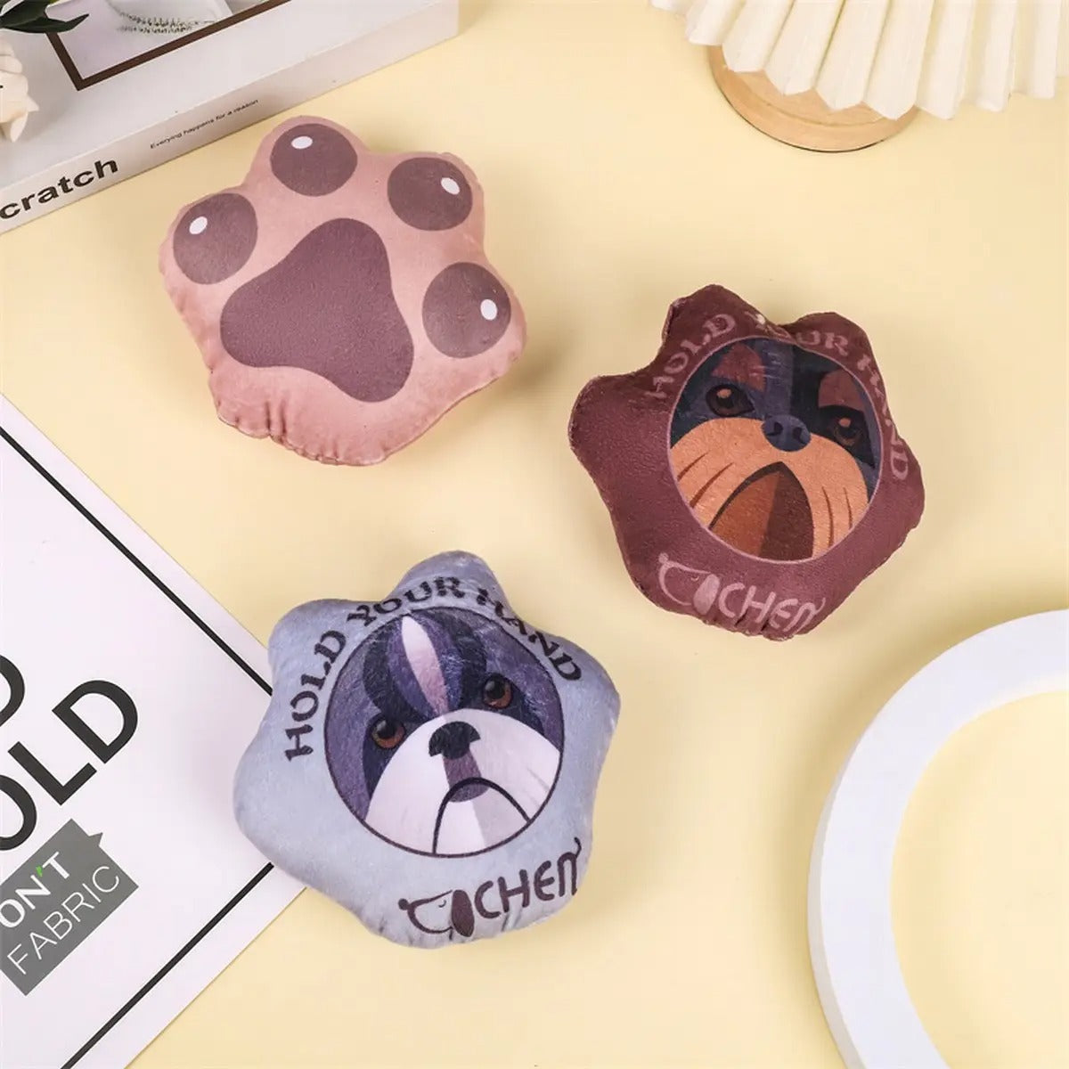 Paw print plush toys, pet toy safe material_CWMM5494