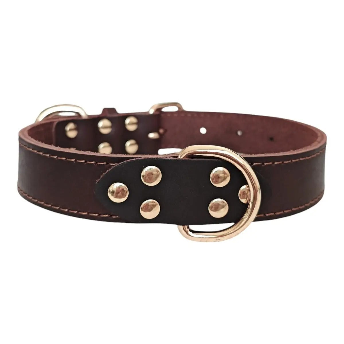 Leather Dog Collar, Double D-Ring, Handmade_CWMM7693