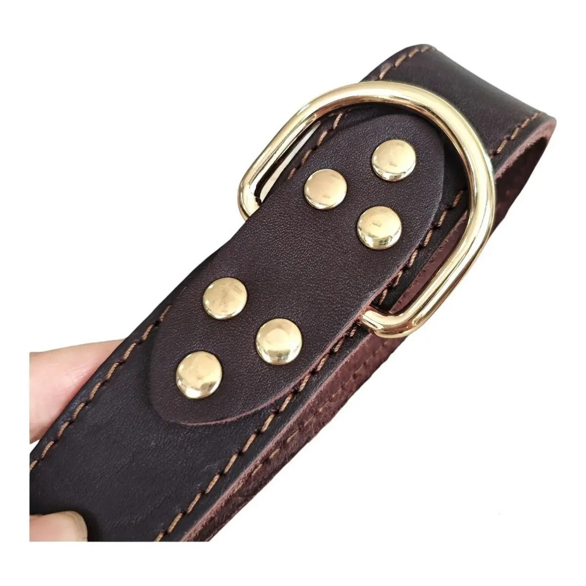 Leather Dog Collar, Double D-Ring, Handmade_CWMM7693
