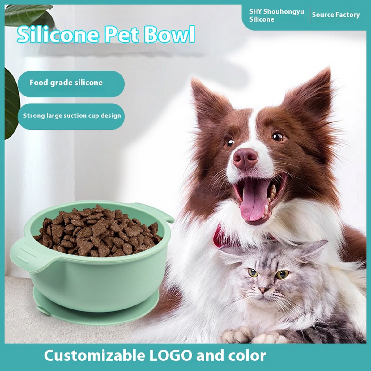 Macaron Silicone Pet Bowl with Suction Base_CWMM6923