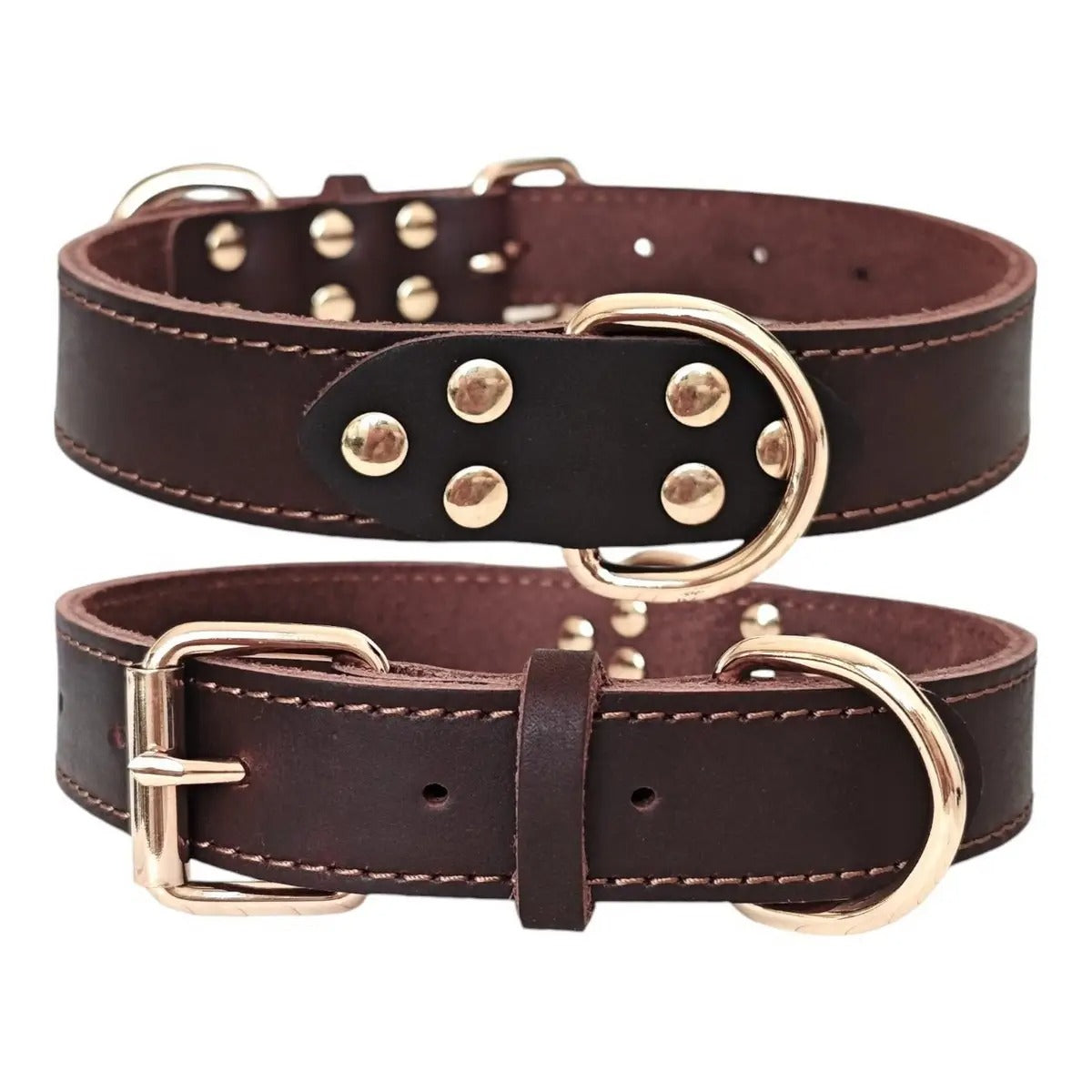 Leather Dog Collar, Double D-Ring, Handmade_CWMM7693