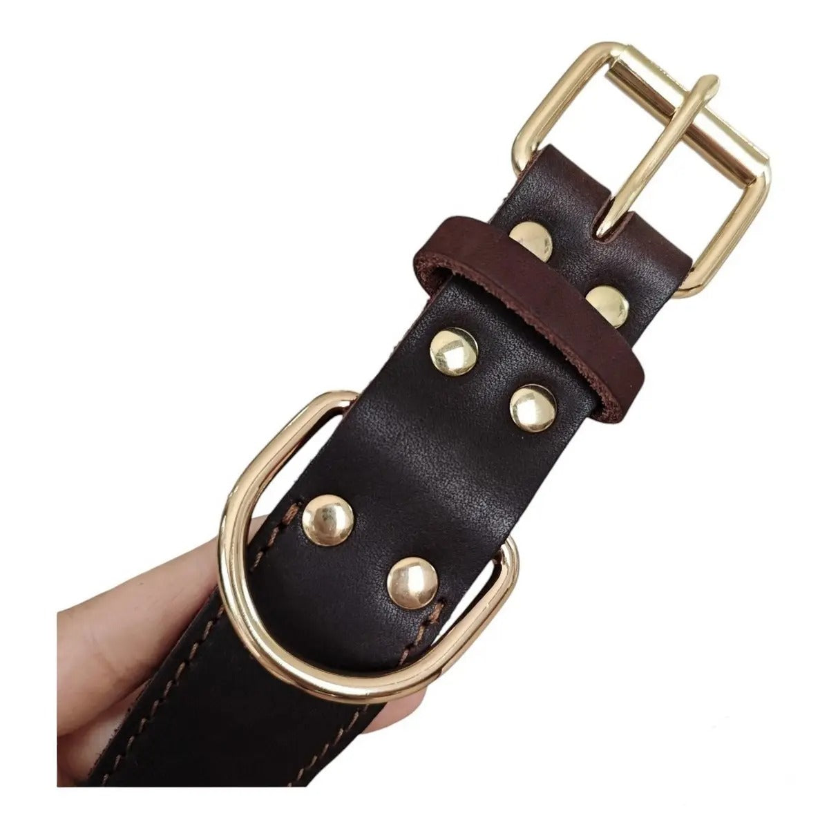 Leather Dog Collar, Double D-Ring, Handmade_CWMM7693