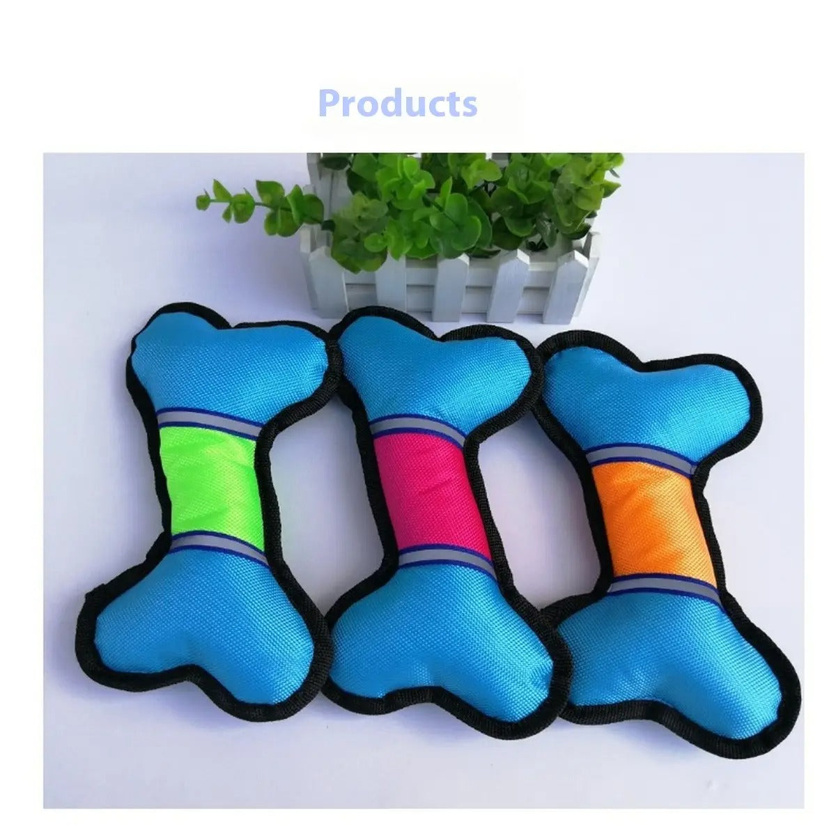 Oxford Cloth Bone Dog Toy-Reflective Strip_CWMM5505