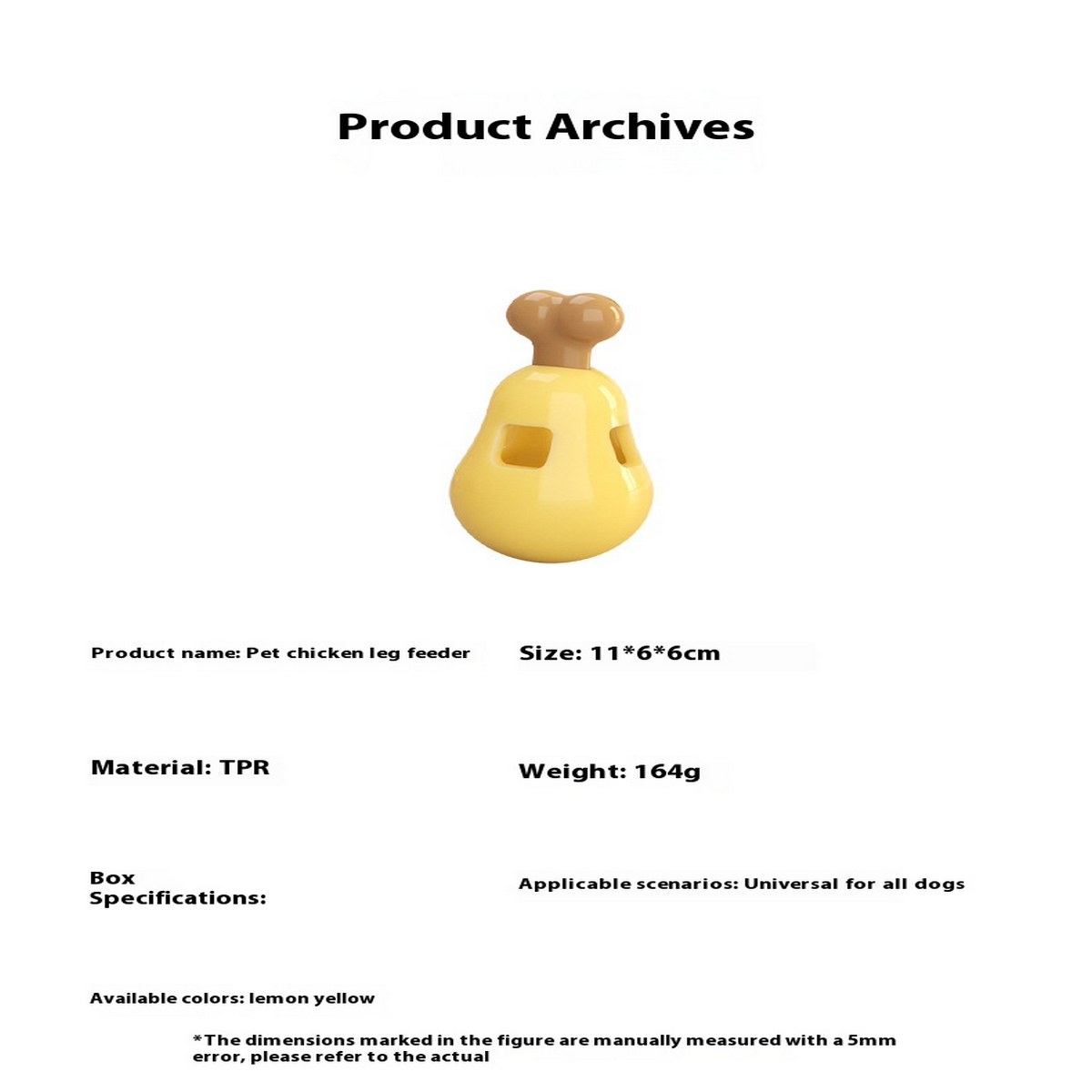 Chicken Leg Pet Toy – Chew, Treat, Wobble Fun_CWMM7180