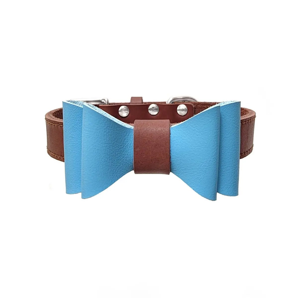 Leather Pet Collar with Detachable Bow, Cowhide_CWMM7683