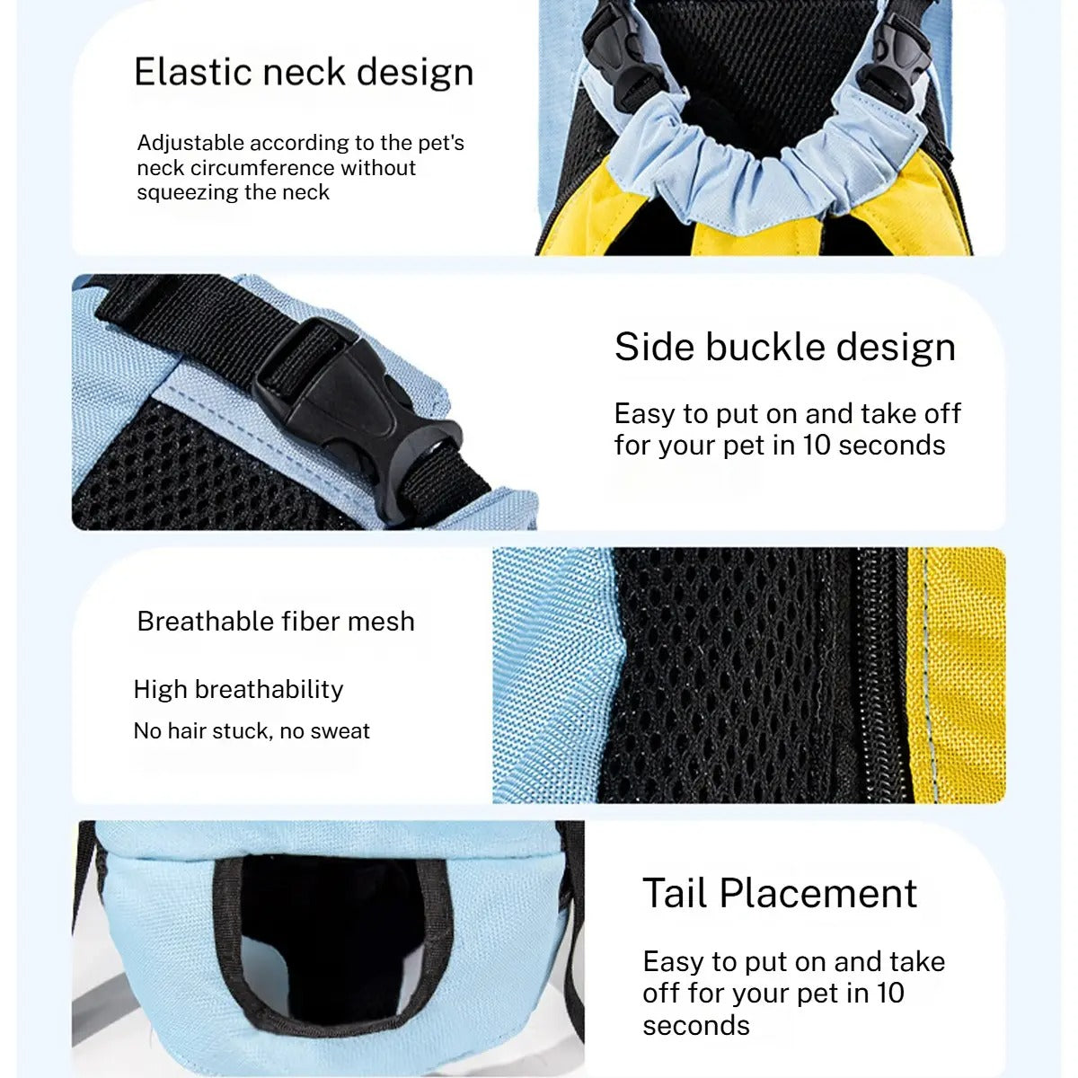 Pet  Carrier Mesh Travel Backpack for Cats Dogs_CWMM6250