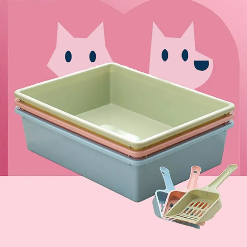Large Semi-Closed Cat Litter Box,Deodorizer&Scoop_CWMM5245