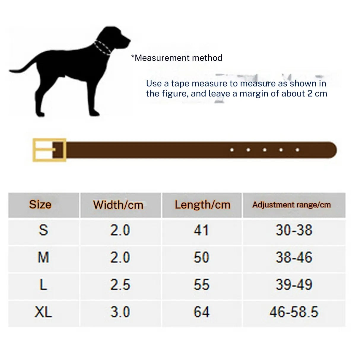 Leather Dog Collar with Rivets, Full-Grain Design_CWMM7706