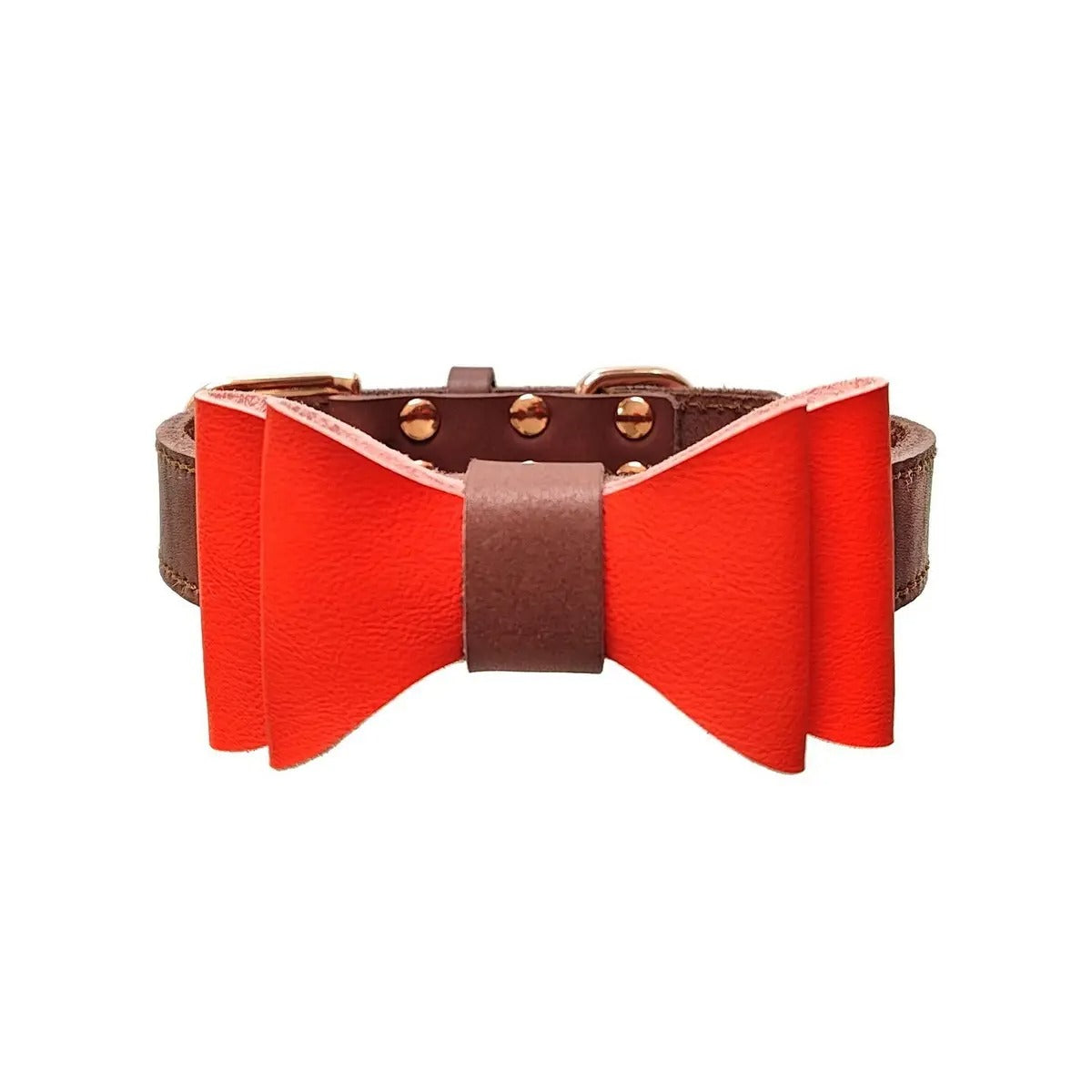 Leather Pet Collar with Detachable Bow, Cowhide_CWMM7683
