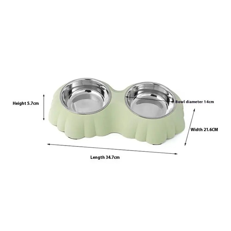 Flower-Shaped Double Pet Bowl, Dog/Cat Bowl_CWMM5234