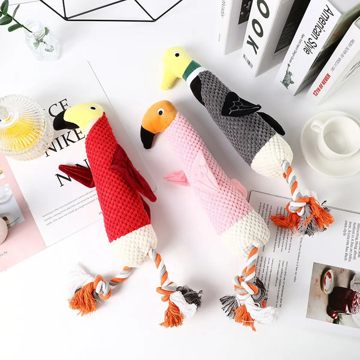 Parrot Plush Rope Pet Toy - Pet Companion_CWMM5457