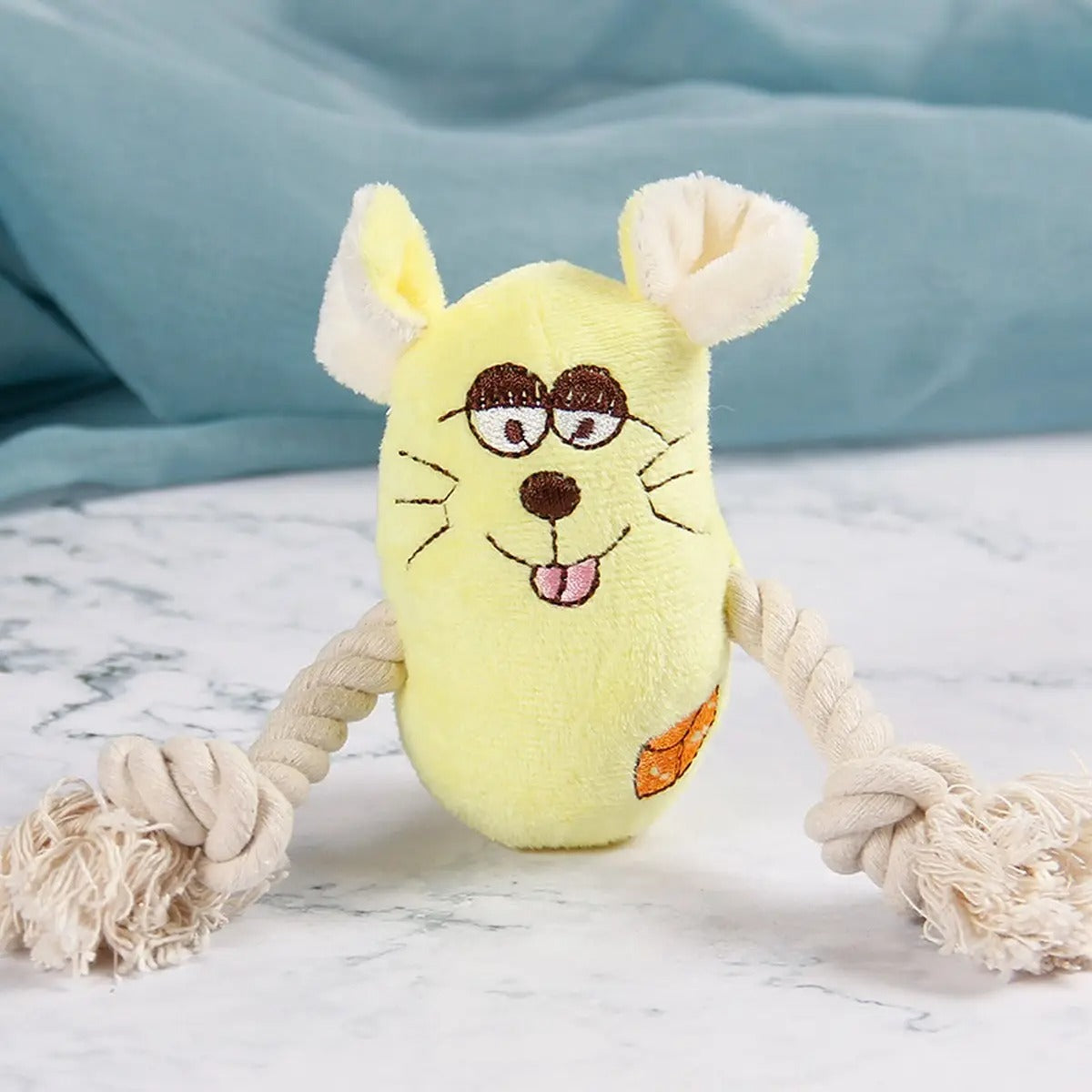 Cotton rope teething plush cat and dog toys_CWMM5415