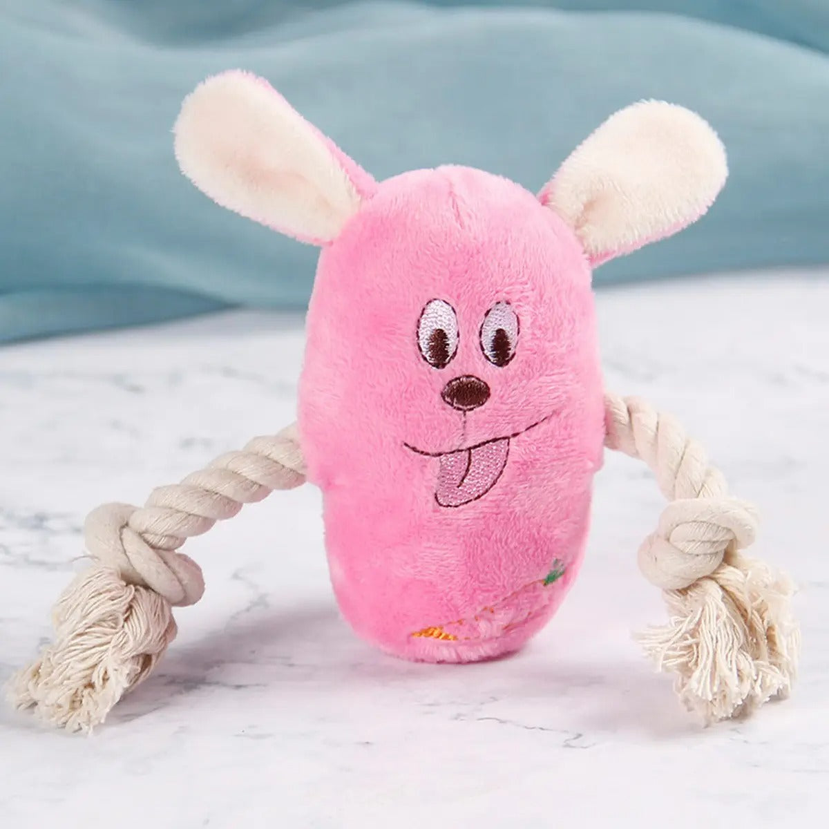 Cotton rope teething plush cat and dog toys_CWMM5415