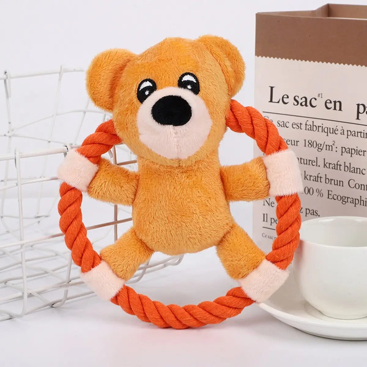 Durable Plush Dog Frisbee - Interactive Pet Toy_CWMM5444