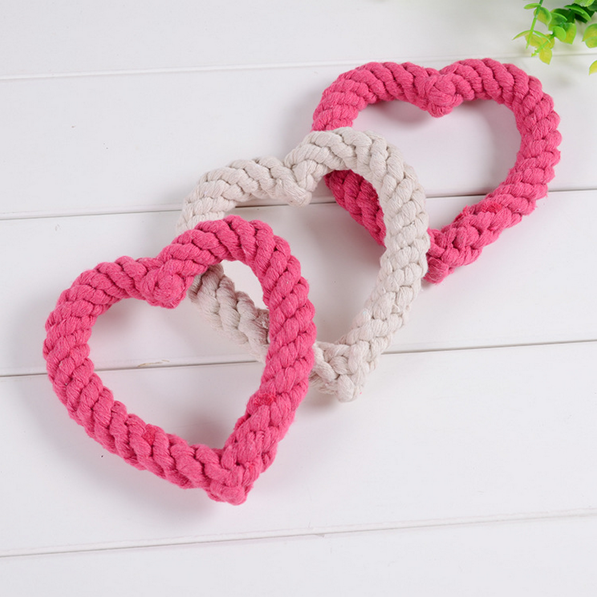 Handmade Cotton Rope Dog Toy – Heart Design_CWMM8026