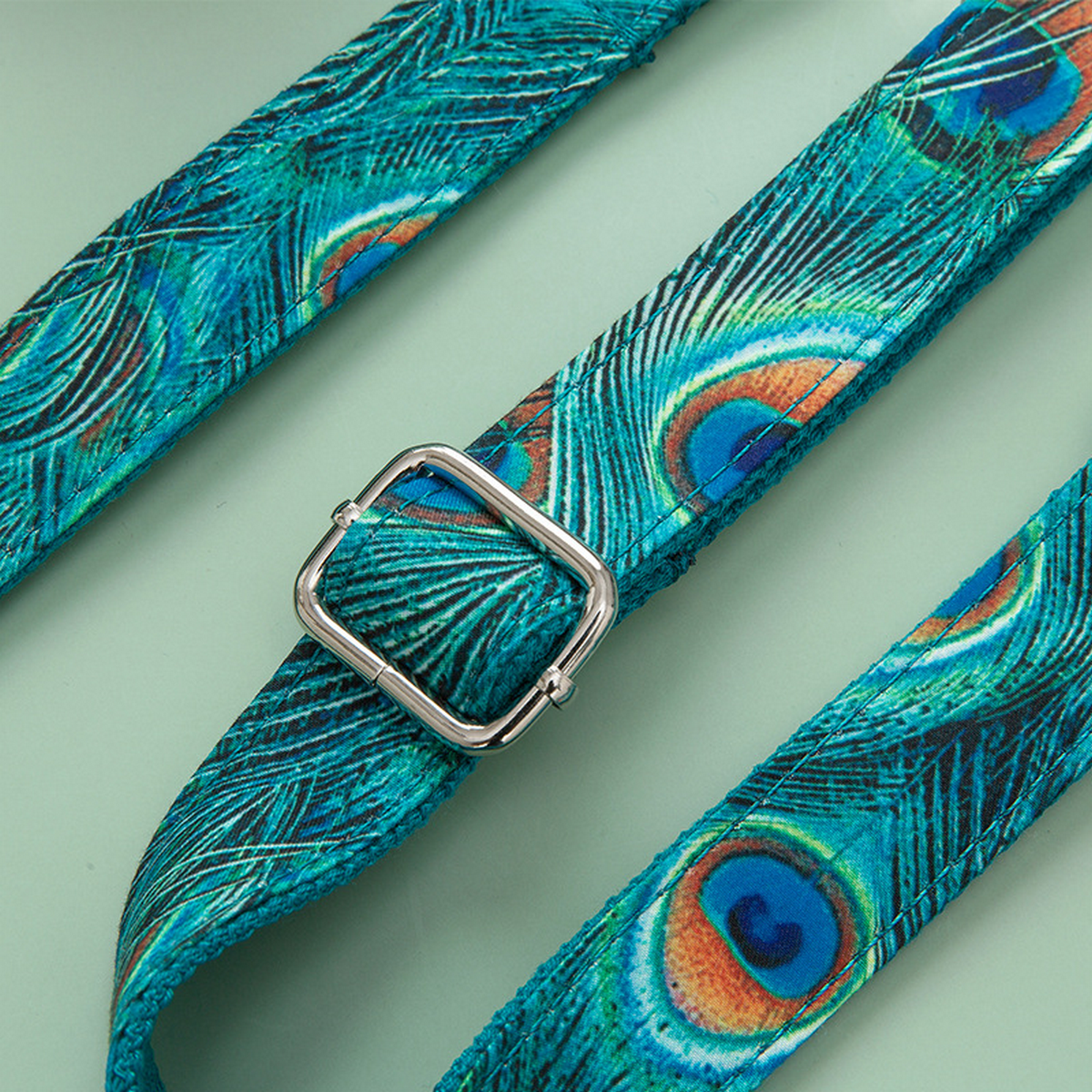 Big Dog Collar – Peacock Print with Metal Clip_CWMM7090