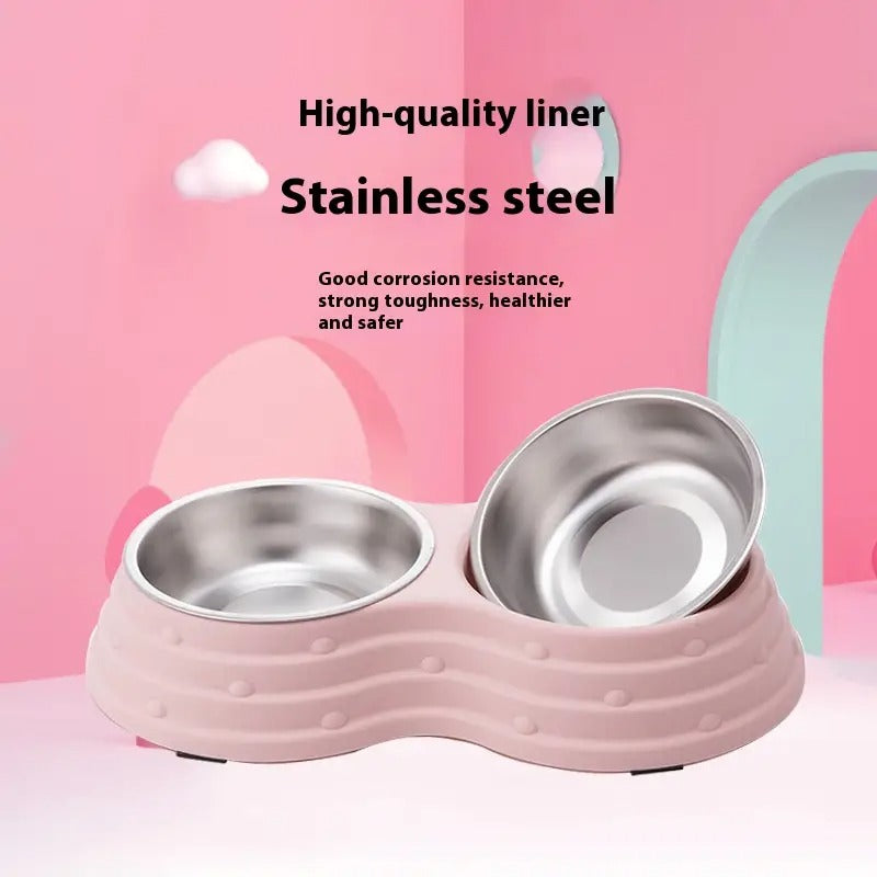 Pet Bowl with Stainless Steel, Double Bowl_CWMM5217