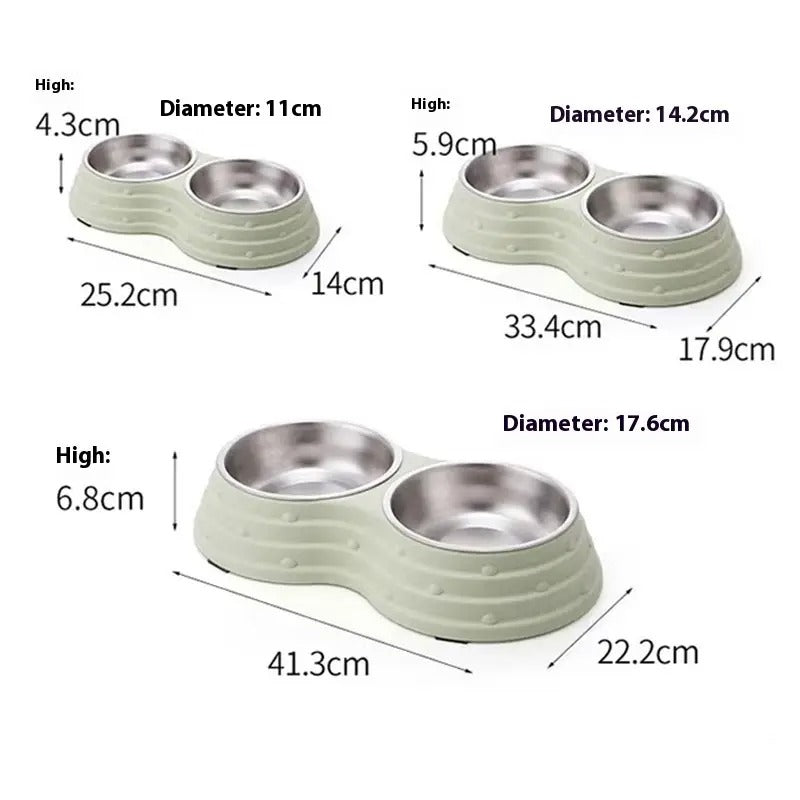 Pet Bowl with Stainless Steel, Double Bowl_CWMM5217