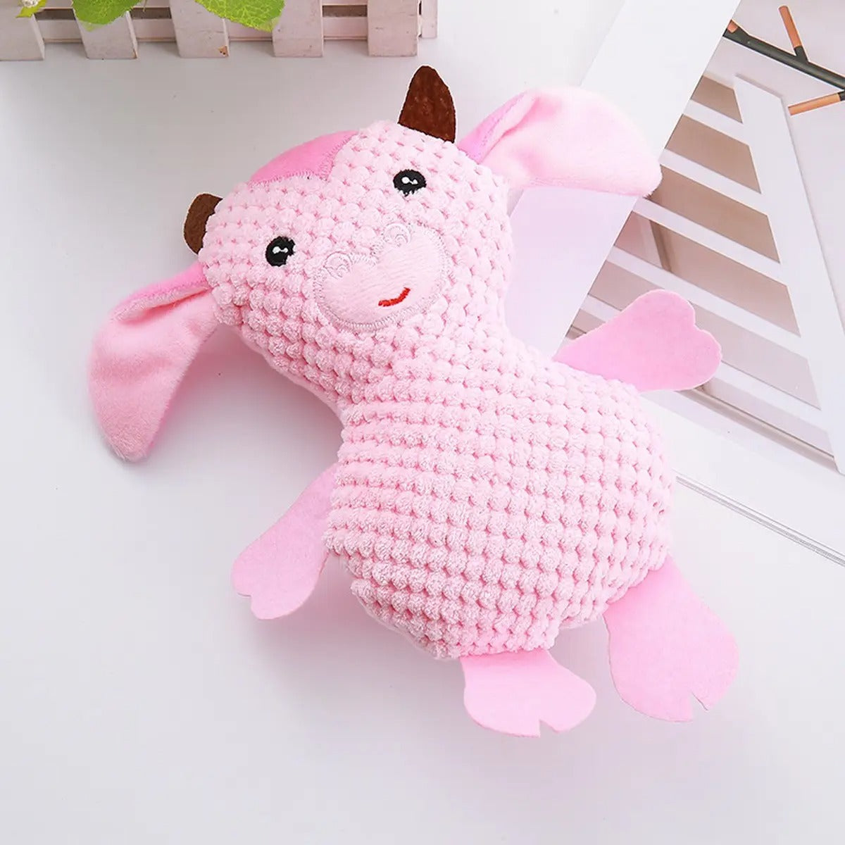 Corn Fleece Cow Pet Toy - Durable and Chewable_CWMM5442