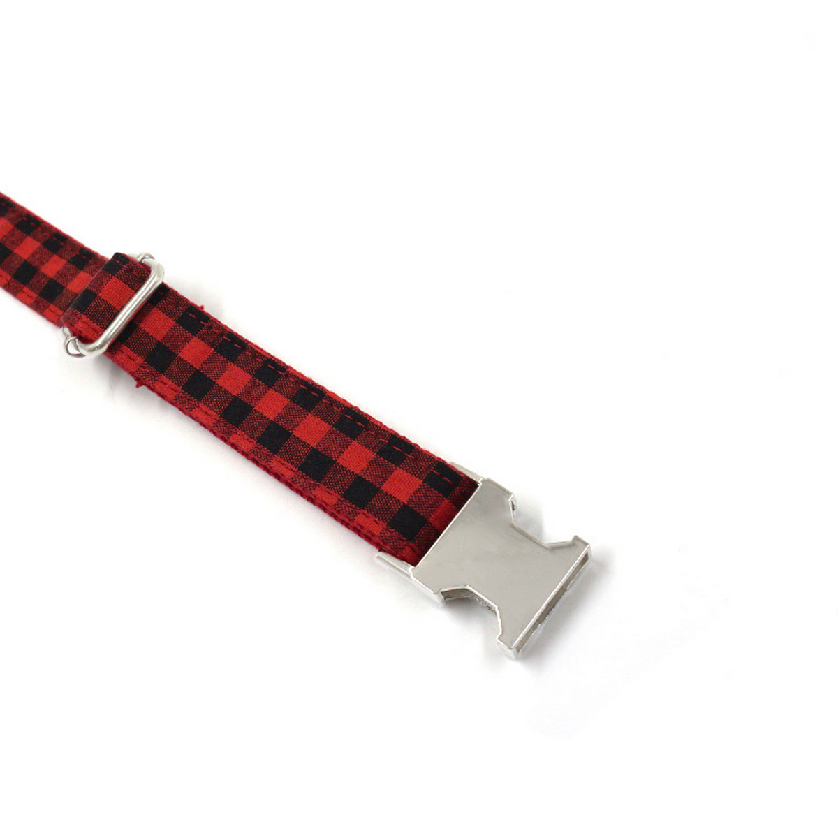 Dog Collar – Red Black Plaid_CWMM7094
