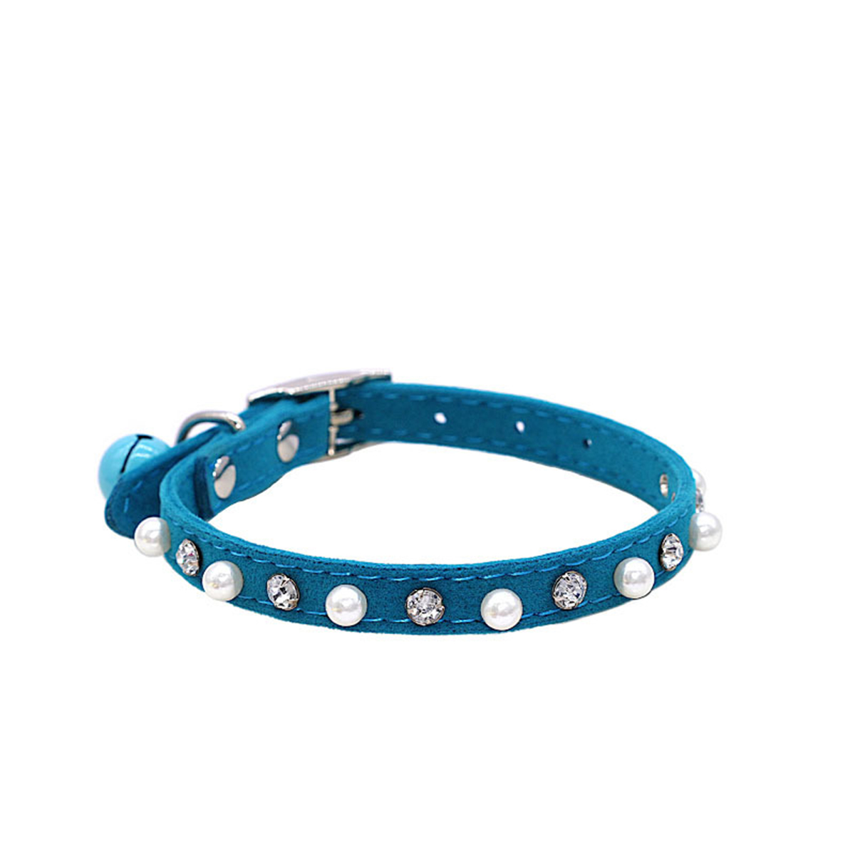 Cute Bell & Rhinestone Pet Collar for Dogs & Cats_CWMM7428