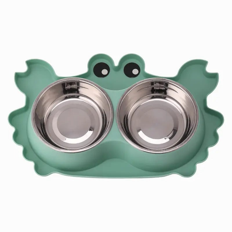 Crab Dual Pet Cat Dog Bowl,Detachable Non-Slip_CWMM5156