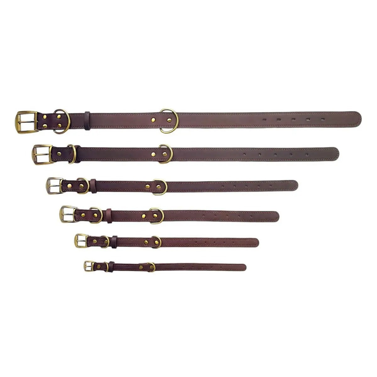 Full Grain Cowhide Leather Pet Collar with D-Rings_CWMM7678